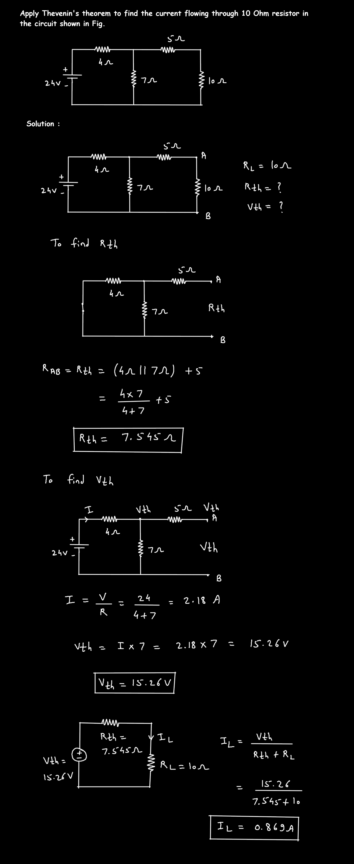 Thevenin's Theorem - Guide and Solved Problems